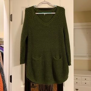 Army green oversized sweater